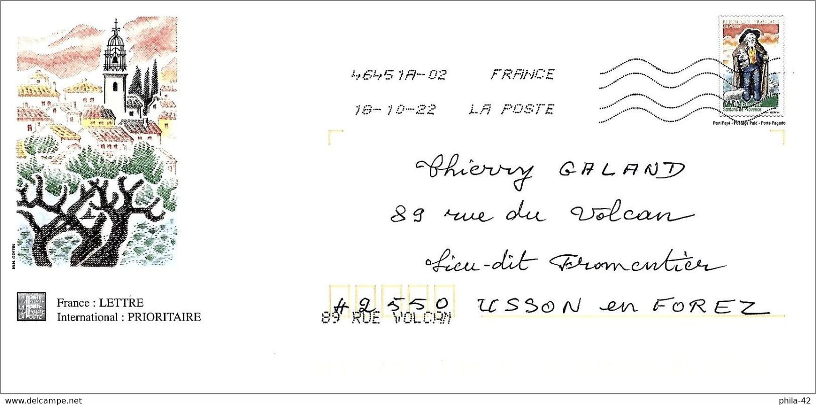 France 1995 - PAP - Mi 3118 - YT 2976 ( Santon Of Provence : Shepherd ) - Umschläge Mit Aufdruck (vor 1995)
