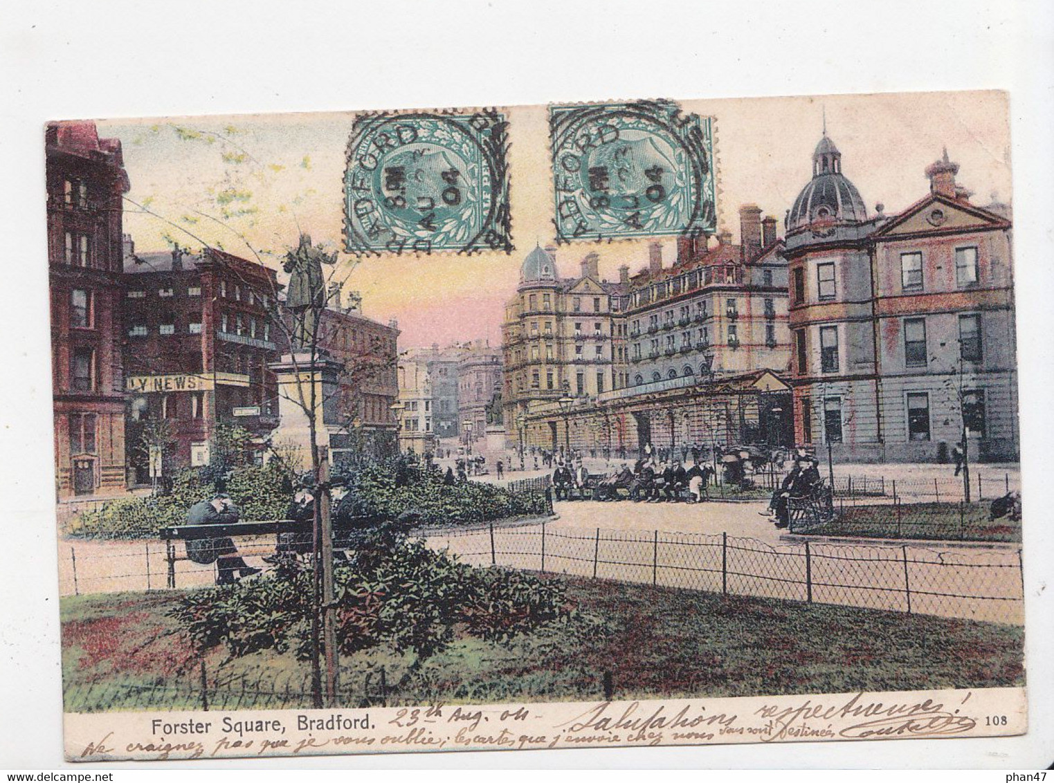 BRADFORD, Forster Square, Place Et Statue, Daily News, Ed. ? 1904 - Bradford