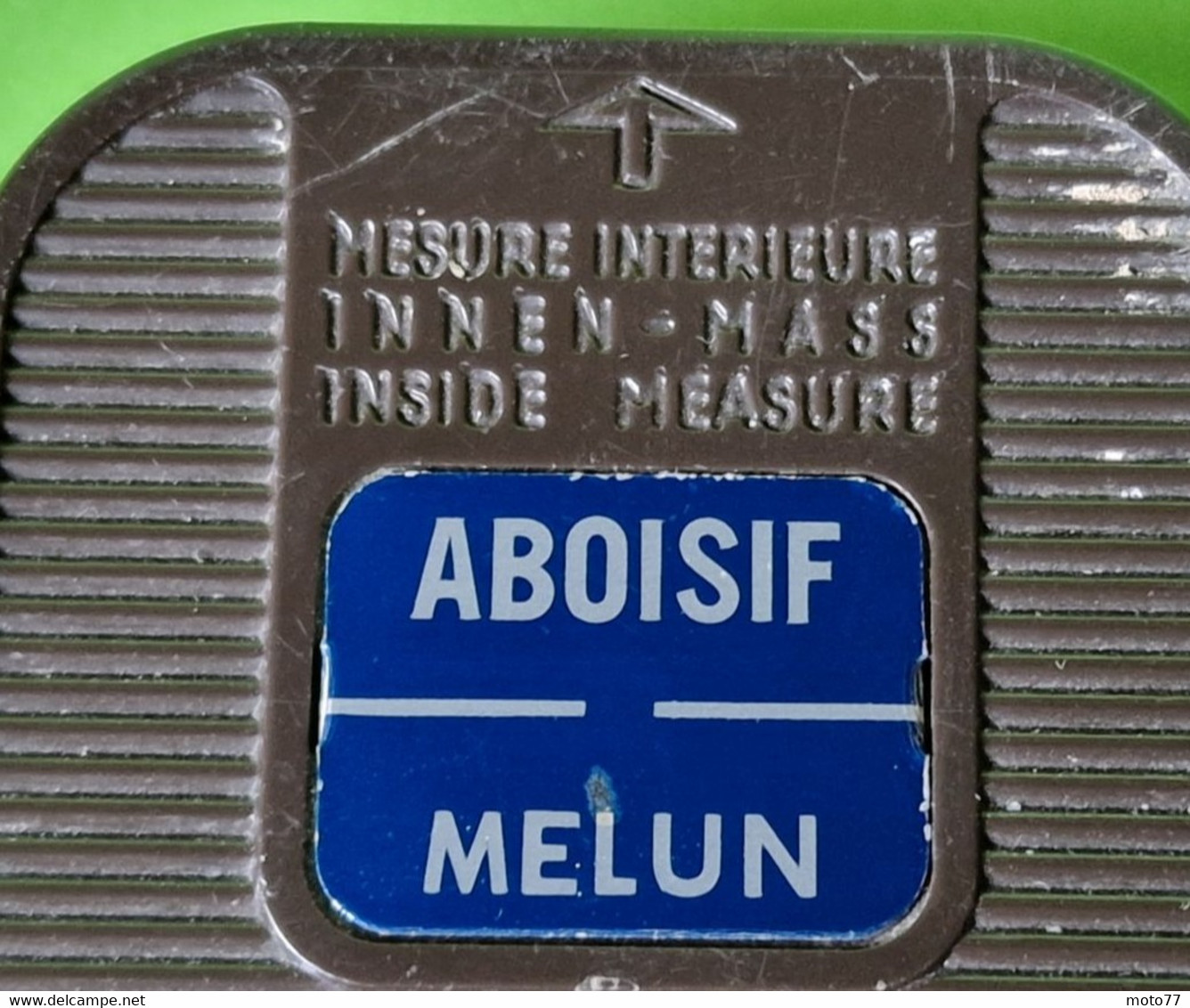 Ancien OUTIL - DOUBLE MÈTRE à RUBAN Stanley - Publicitaire ABOISIF Melun 77 - Plastique Brun Et Acier - Vers 1960 1970 - Otros Aparatos