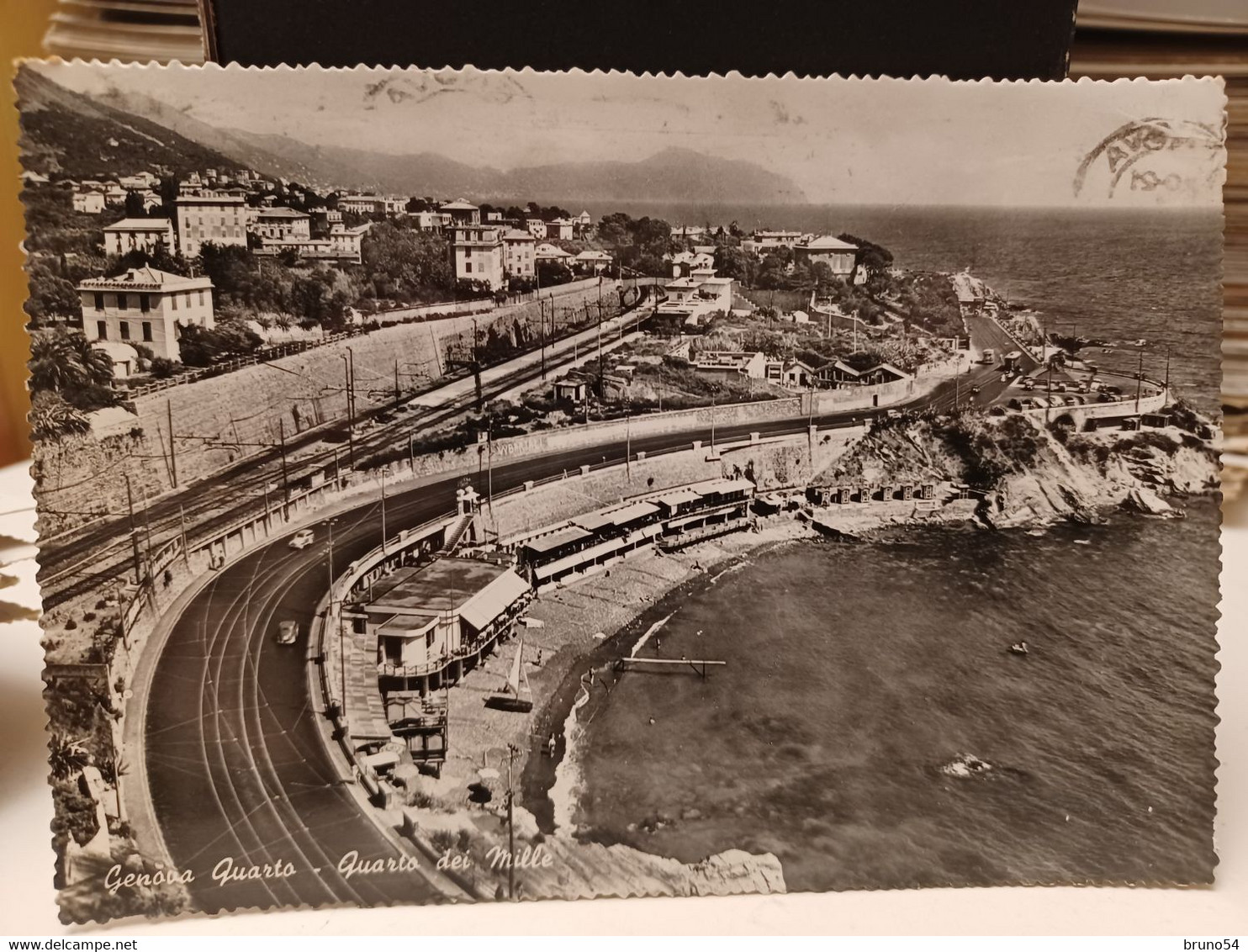 2 Cartoline Genova, Dal Righi Funicolare,Quarto Dei Mille Ferrovia E Stazione 1958 - Genova (Genoa)