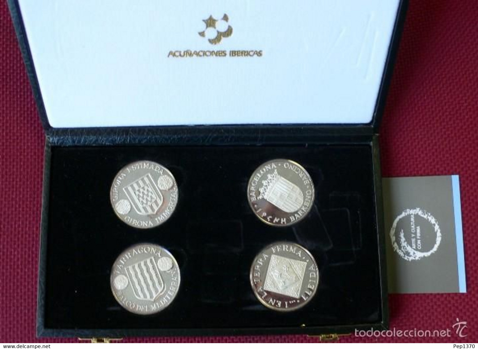 ESTUCHE CON 4 MEDALLAS DEDICADAS A LAS 4 PROVINCIAS CATALANAS (25 Gr De Plata Pura Cada Una) - Other & Unclassified