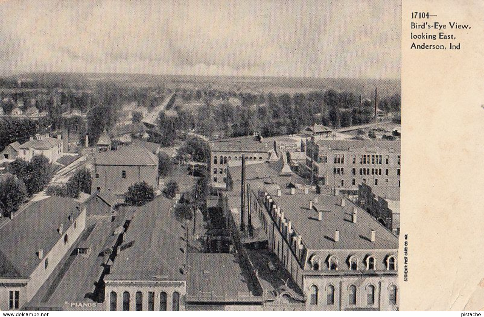 2080 – Anderson Indiana – Bird’s Eye View - Advertisement For Photographs – Vintage – 2 Scans - Anderson