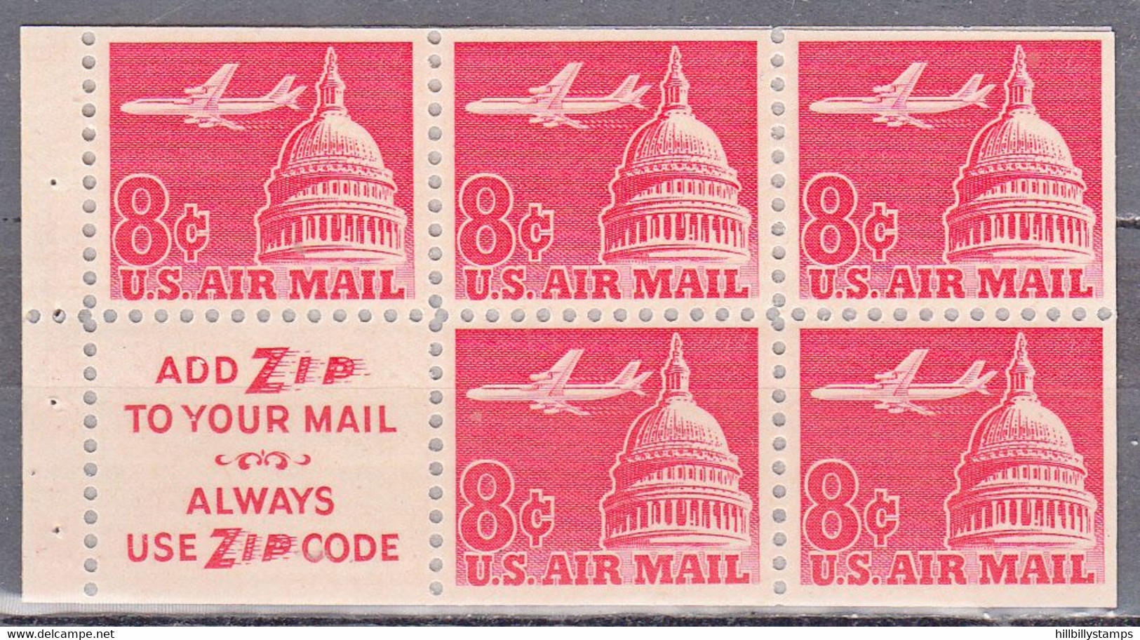 UNITED STATES    SCOTT NO C64 B   MNH   YEAR  1962  BOOKLET PANE - Sonstige & Ohne Zuordnung