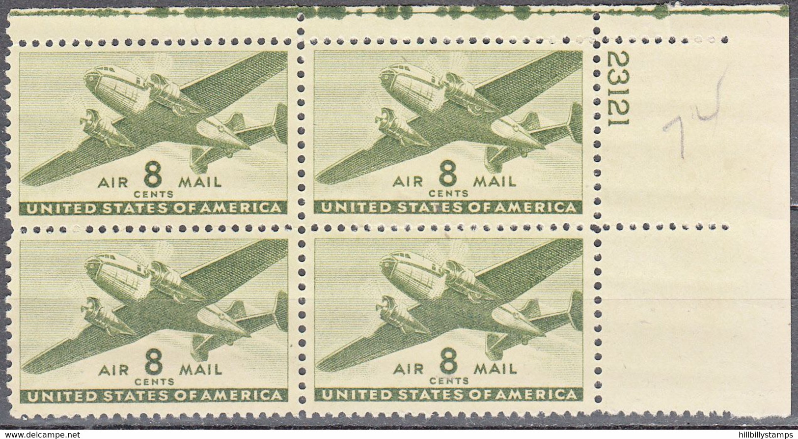 UNITED STATES    SCOTT NO C26  MNH   YEAR  1941  PLATE NUMBER BLOCK - 2b. 1941-1960 Ungebraucht