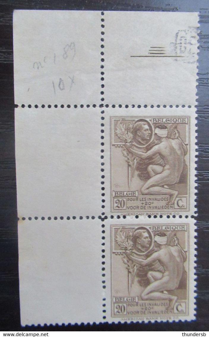 189 'Oorlogsinvaliden' - Postfris ** Met Depotstempel - Unused Stamps