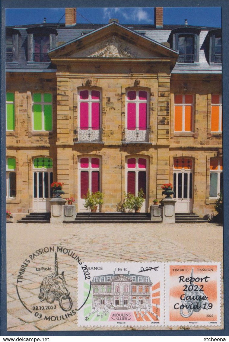 Moulins (Allier) Timbre 5437 De 2020 Surchargé 1.16€ Sur 0.97€ 1er Jour 28.10.22 Report Manifestation Timbres Passion - 2020-…