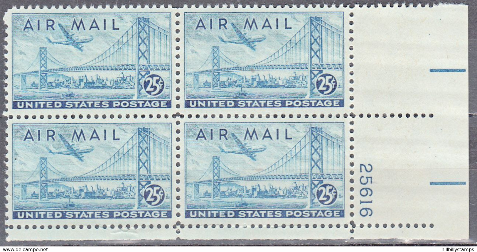 UNITED STATES    SCOTT NO C36  MNH   YEAR  1947  PLATE NUMBER BLOCK - 2b. 1941-1960 Unused