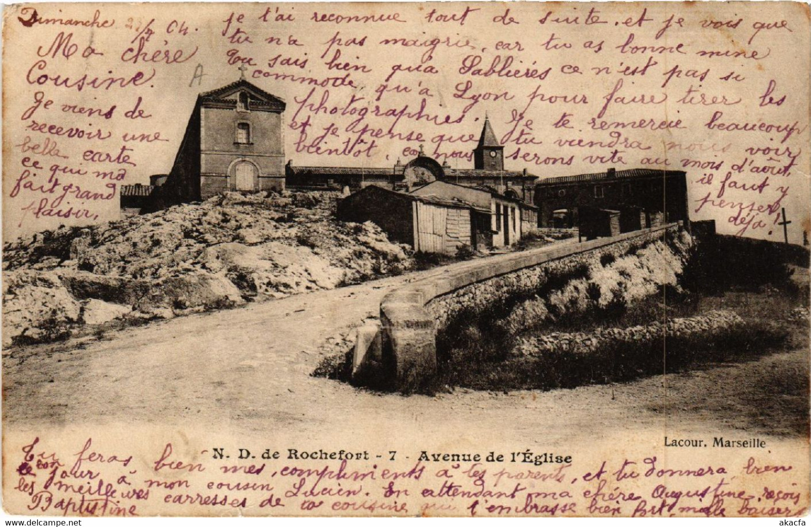 CPA AK N.-D. De ROCHEFORT - Avenue De L'Église (458813) - Rochefort-du-Gard