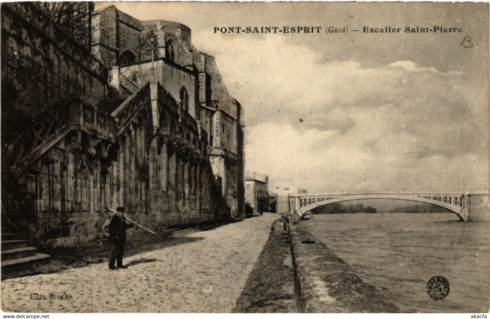 CPA PONT-St-ESPRIT - Escalier St-PIERRE (459191) - Pont-Saint-Esprit