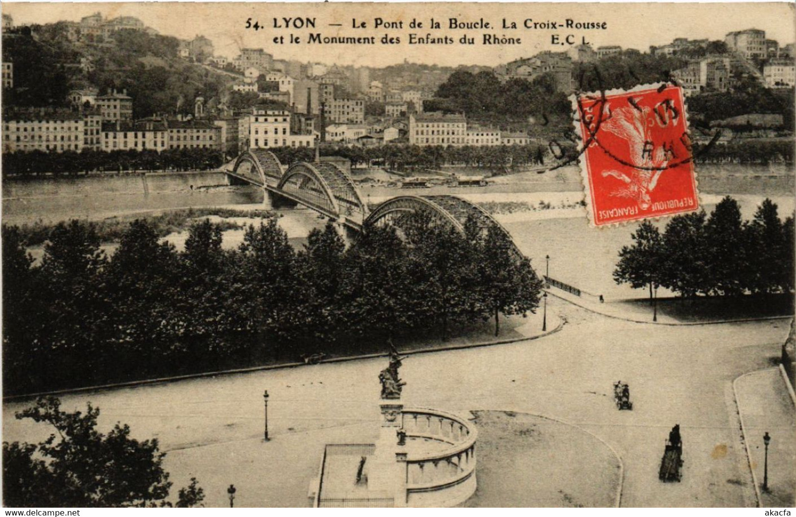 CPA LYON Le Pont De La Boucle La Croix Rousse Et Le Monument (461163) - Lyon 4