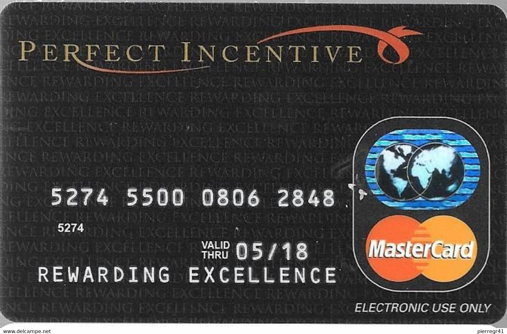 -CARTE-MAGNETIQUE-PERFECT INCENTIVE-Exp 05/18- -TBE-RARE - Vervallen Bankkaarten