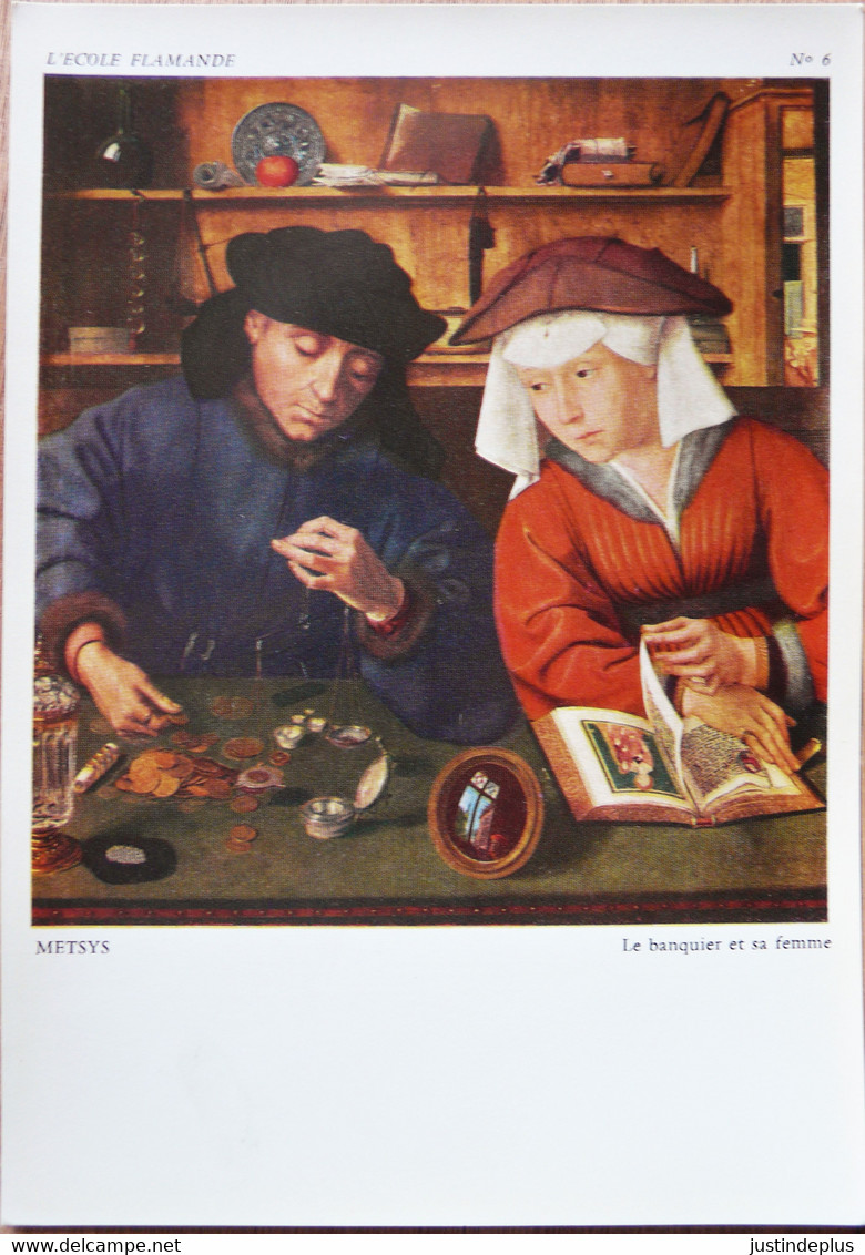 LE BANQUIER ET SA FEMME PAR QUENTIN METSYS 1466-1530 COLLECTIONS CHEQUE-CHIC ARTS L'ECOLE FLAMANDE N° 6 GRD FORMAT - Verzamelingen