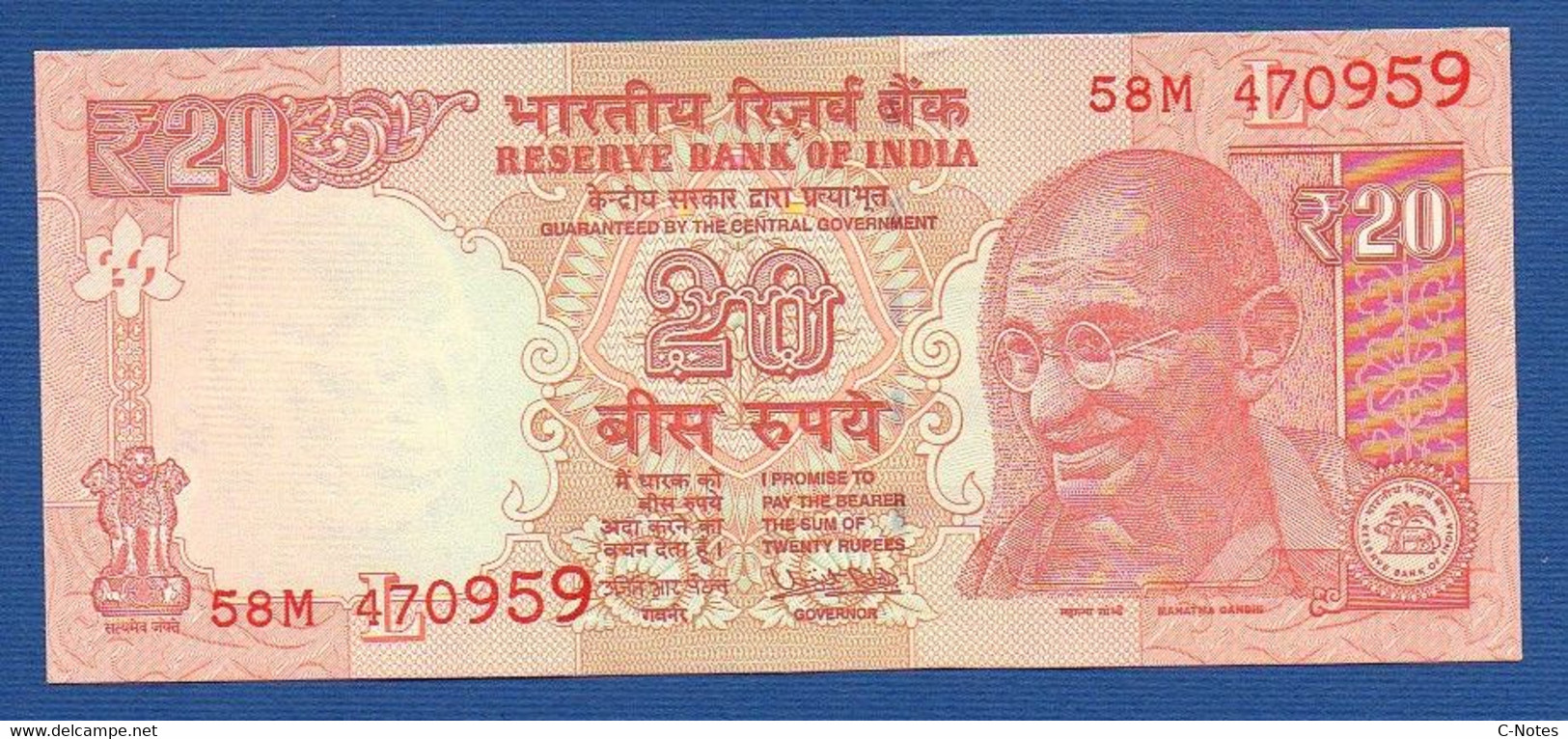 INDIA - P.103ac –  20 Rupees 2018 UNC, Plate Letter L,  Serie 58M 47095* - Inde