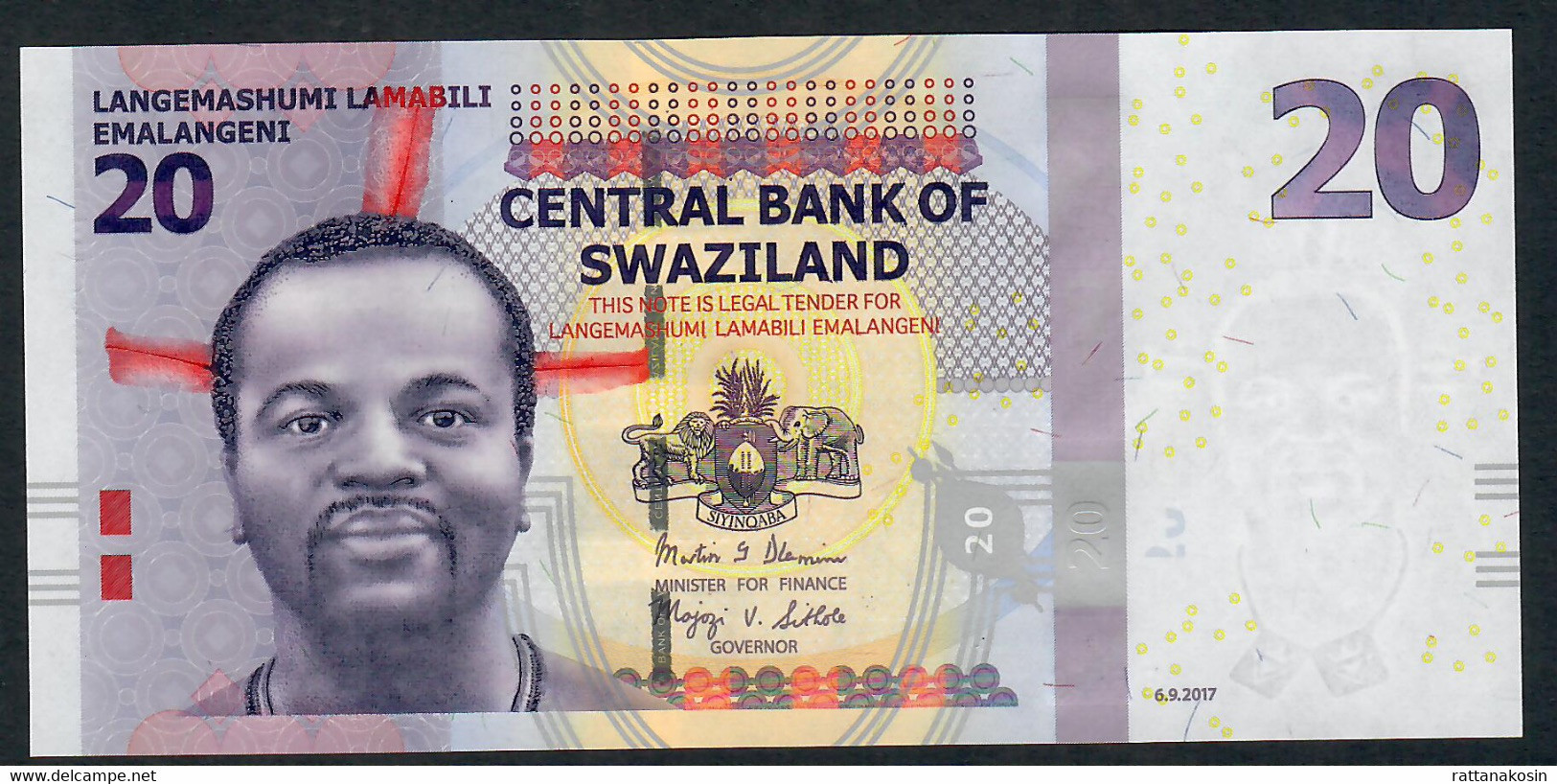 SWAZILAND ESWATINI P37c 20 EMALANGENI  2017 #AB    UNC. - Swaziland