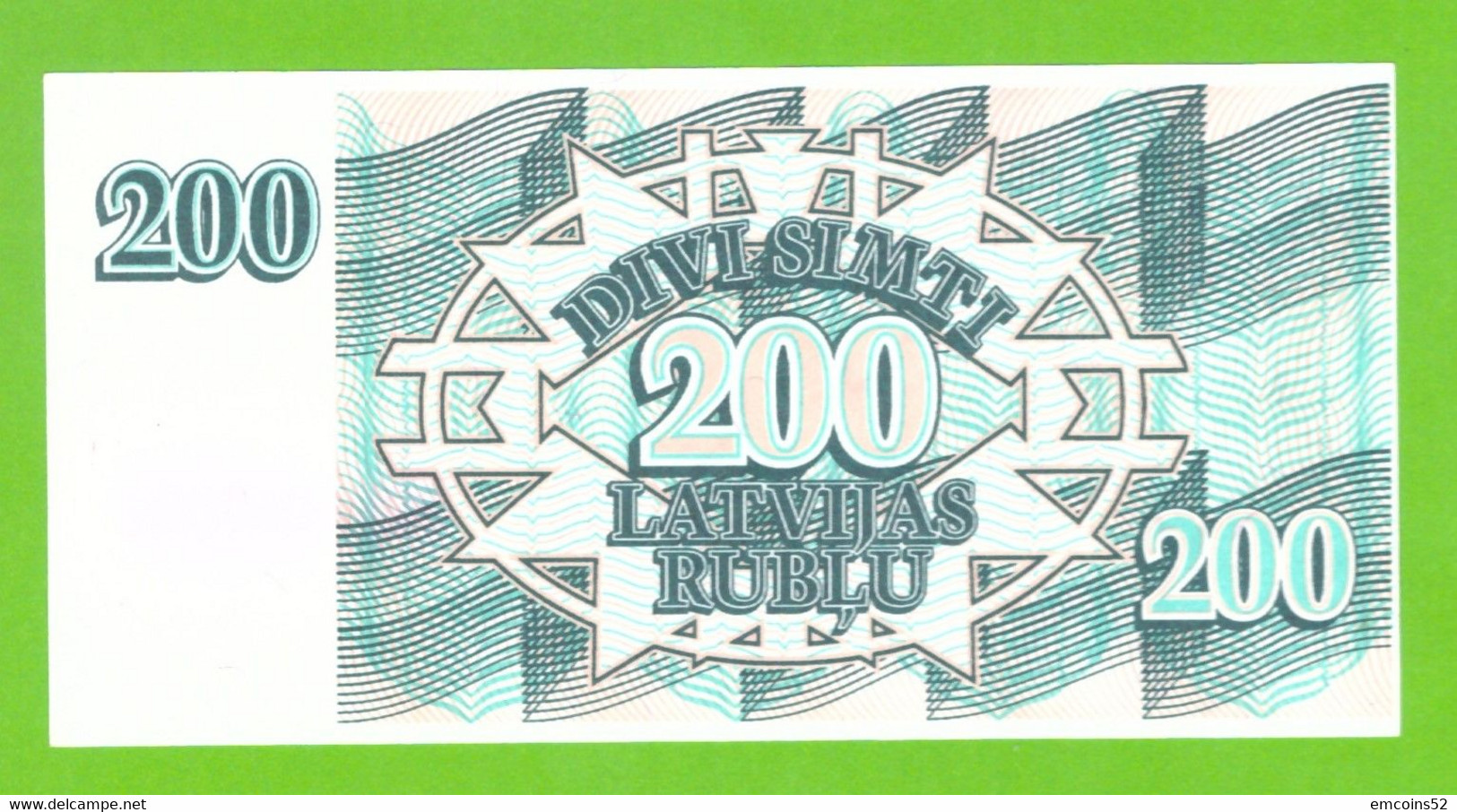 LATVIA 200 RUBLU 1992  P-41  UNC - Latvia