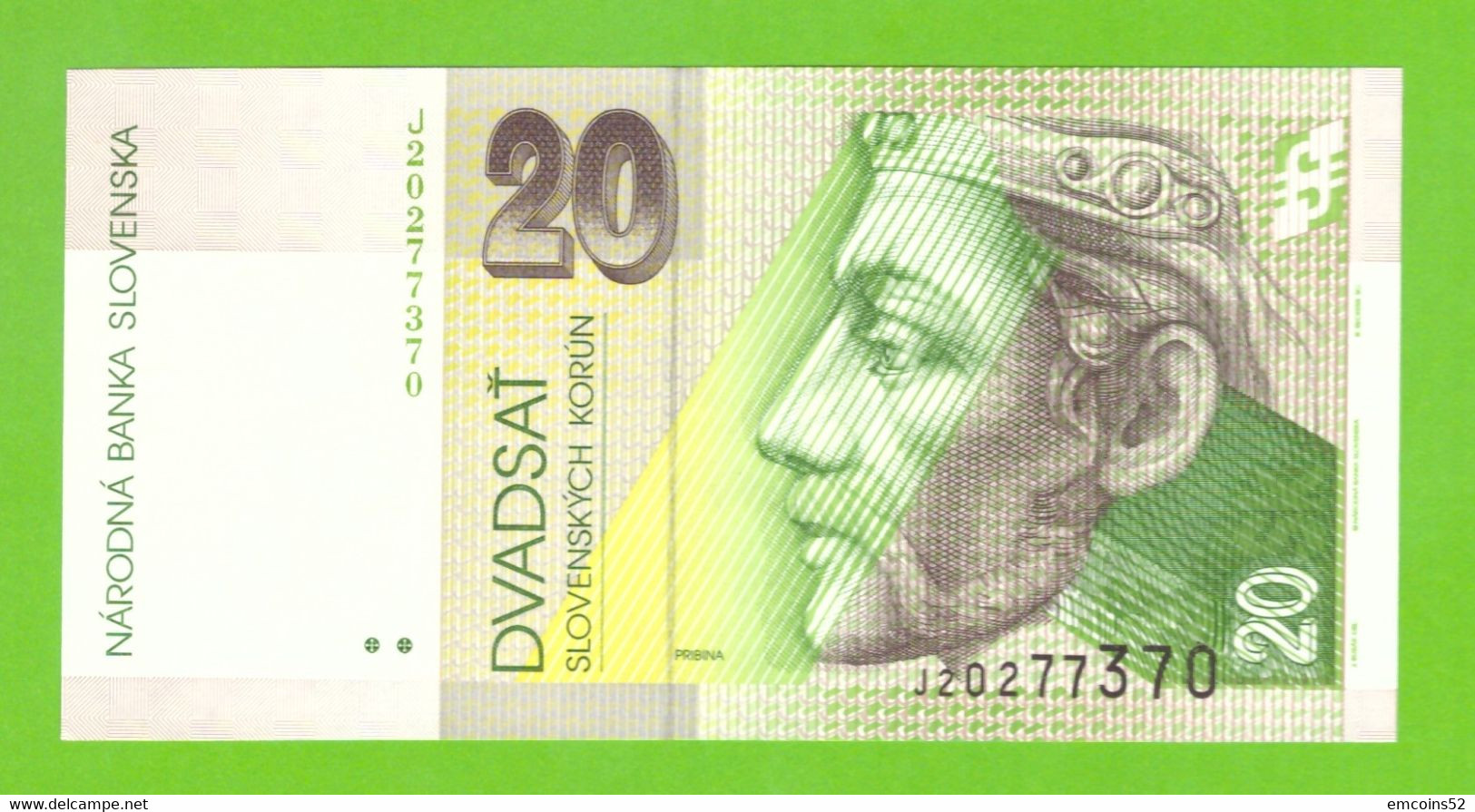 SLOVAKIA 20 KORUN 1999  P-20d  UNC - Eslovaquia