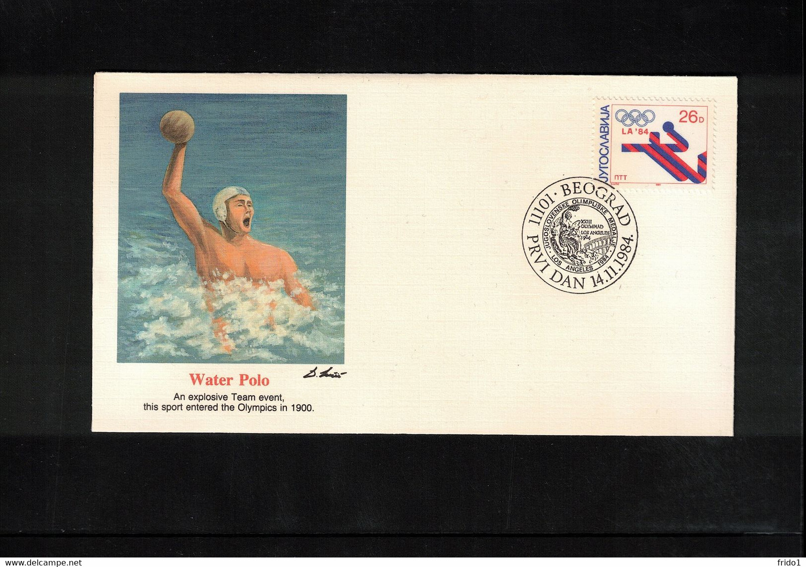 Yugoslavia / Jugoslawien 1984 Olympic Games Los Angeles Olympic Medals - Water Polo FDC - Wasserball