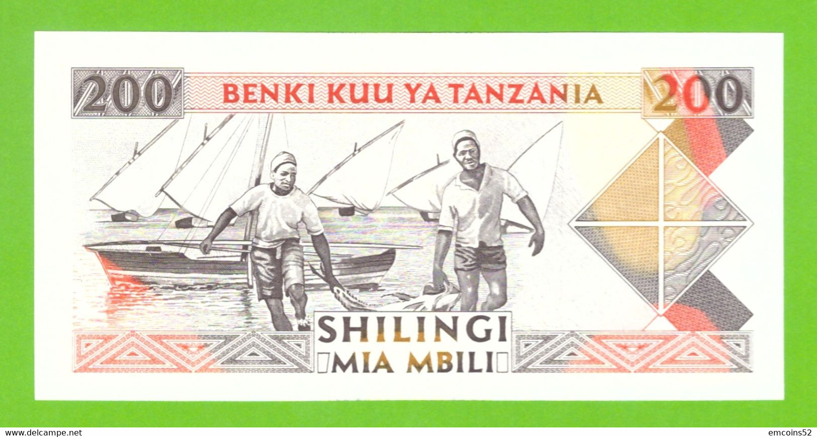 TANZANIA 200 SHILLINGS 1993  P-25b  UNC - Tanzanie