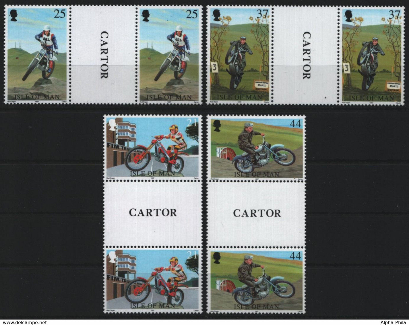 Isle Of Man 1997 - Mi-Nr. 736-739 ** - MNH - Stegpaare - Motorrad / Motor Bikes - Isla De Man