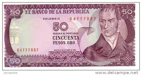 COLOMBIE   50 Pesos Oro  Daté Du 01-01-1985   Pick 425a     ***** BILLET  NEUF ***** - Colombie