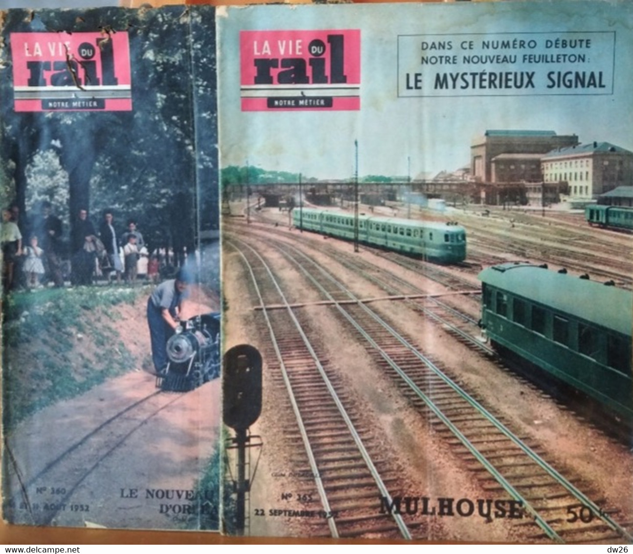 Lot De 2 Revues La Vie Du Rail 1952 (n° 360 Et 365) Trains Miniatures Et Mulhouse - Trains