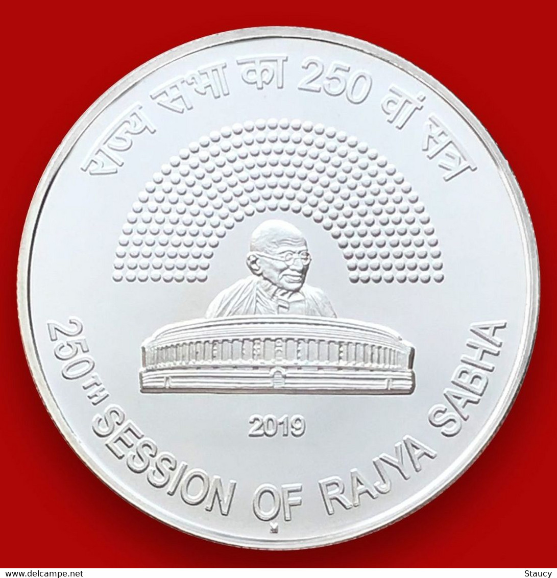 India 2019 "PROOF COIN" 250th Session Of Rajya Sabha / MAHATMA GANDHI Rs.250 SILVER "PROOF Coin" SCARCE As Per Scan - Altri & Non Classificati