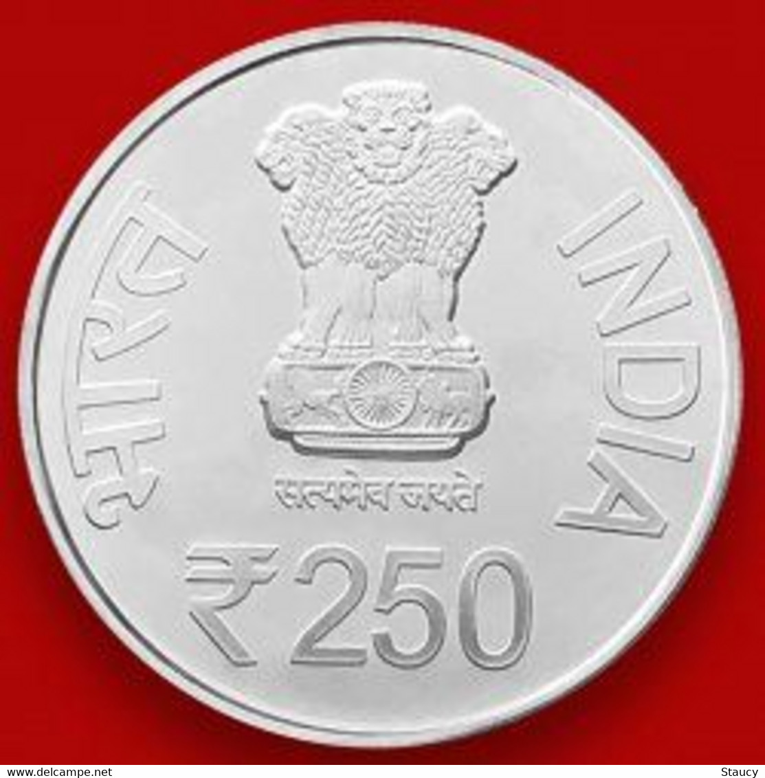 India 2019 "PROOF COIN" 250th Session Of Rajya Sabha / MAHATMA GANDHI Rs.250 SILVER "PROOF Coin" SCARCE As Per Scan - Altri & Non Classificati