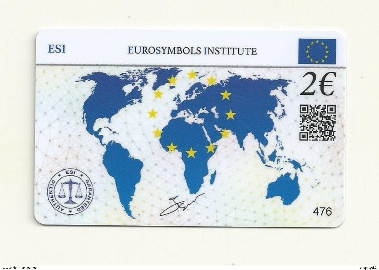 CARTE DE COLLECTION SANS PIECE BELGIQUE EUROSYMBOLS INSTITUTE ESI ID CARD MILLESIME 2005. - Belgium