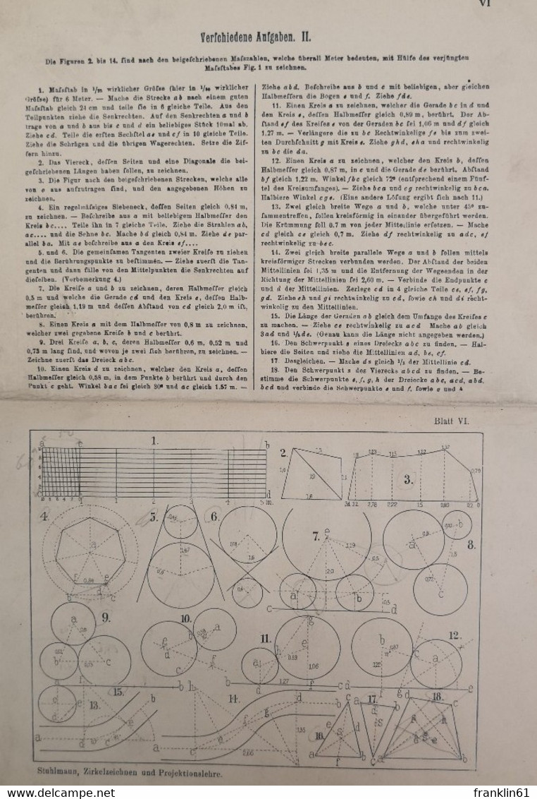 Zirkelzeichnen Und Projektionslehre Zum Gebrauchs An Gewerbe- Und Bauschulen, Gewerbl. Fortbildungsschulen Usw - Schulbücher