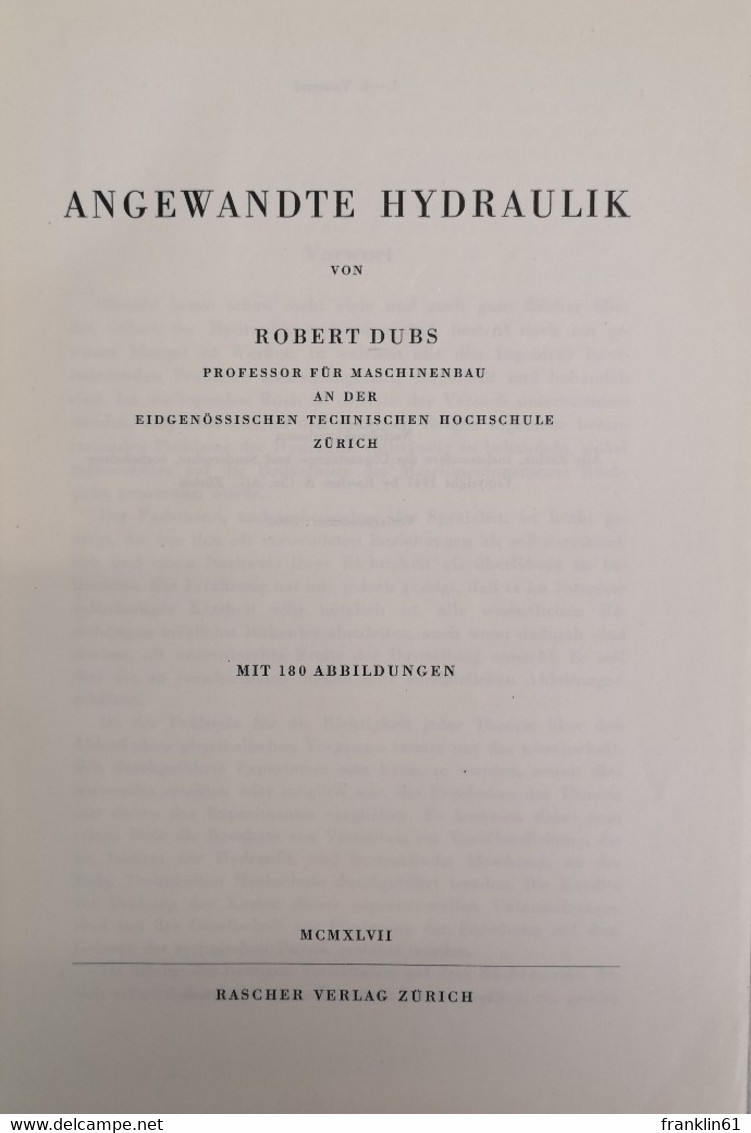 Angewandte Hydraulik. - Technique