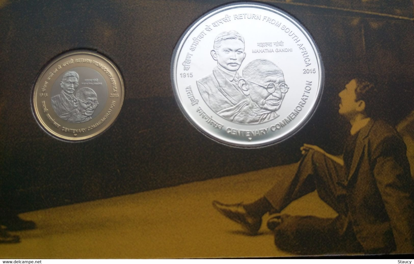 India 2019 "PROOF COIN" Centenary Of Mahatma Gandhi's Return From South Africa Rs.100&Rs.10 "PROOF" Set Of 2 Coins SCARE - Otros & Sin Clasificación