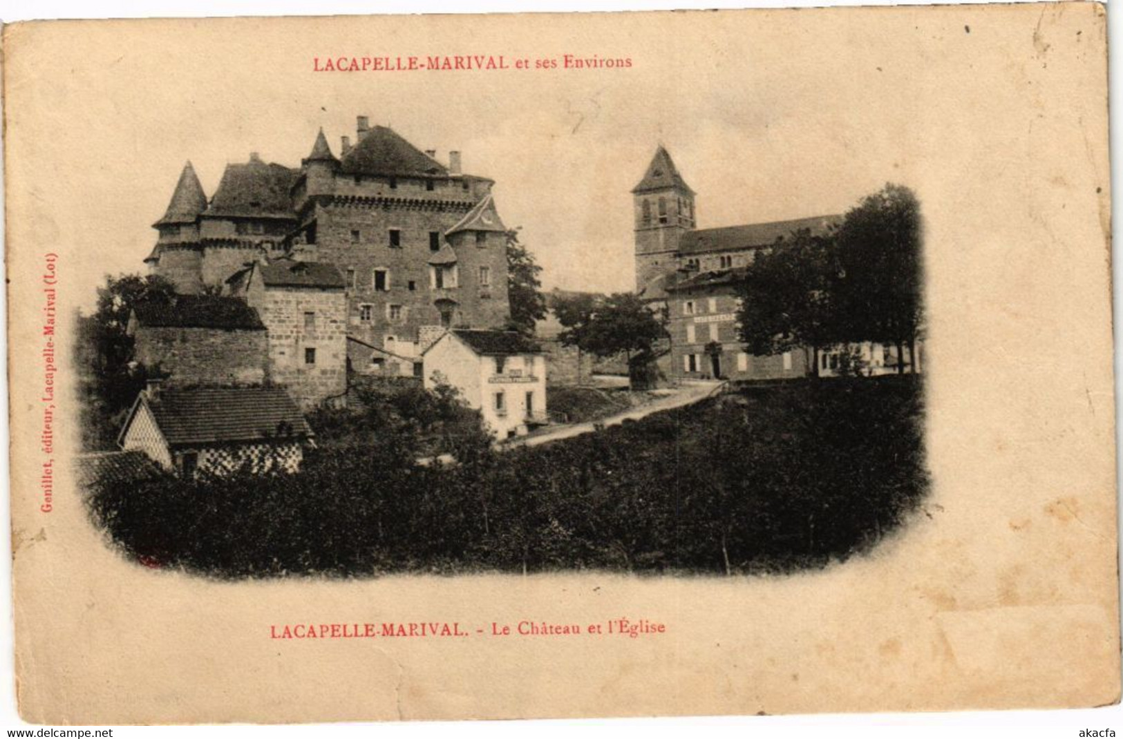 CPA LACAPELLE-MARIVAL - Le Chateau Et L'Église (223453) - Lacapelle Marival