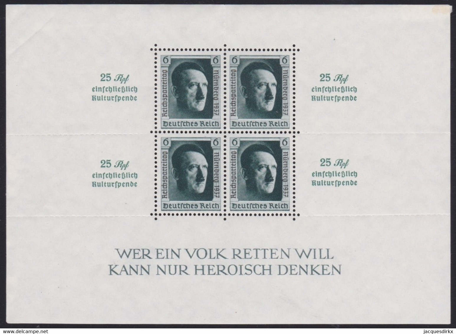 Deutsches Reich   .     Michel  Block  11  (2 Scans)         .    **      .      Postfrisch - Blocchi