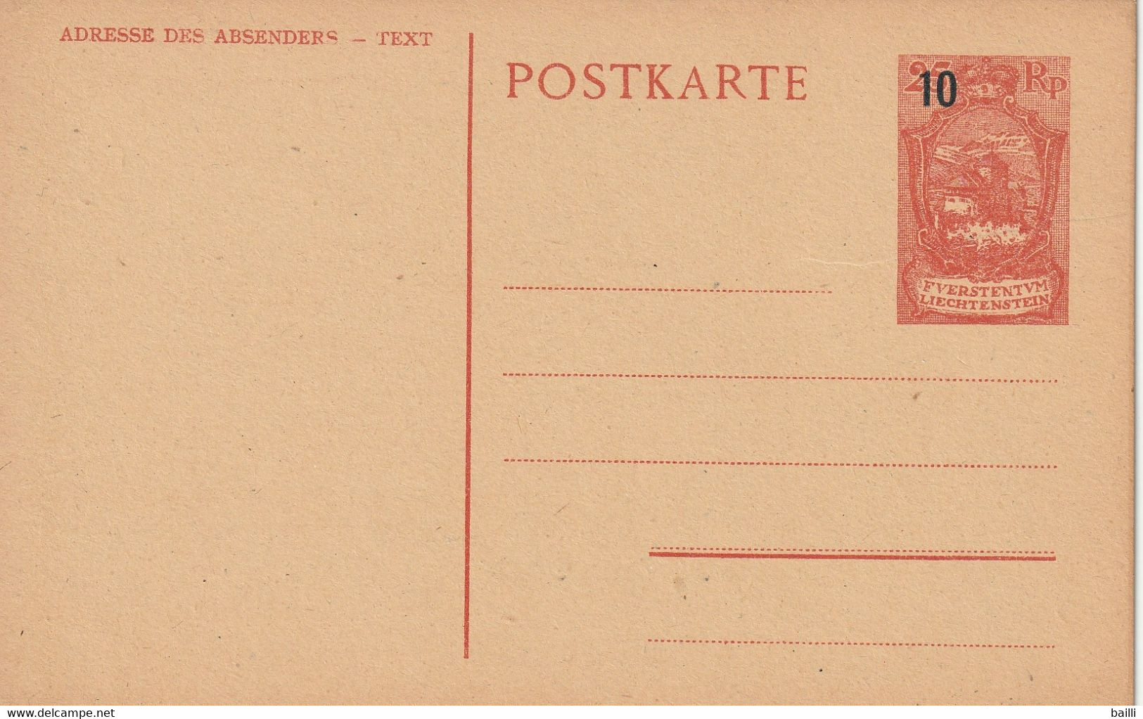 Liechtenstein Entier Postal - Entiers Postaux