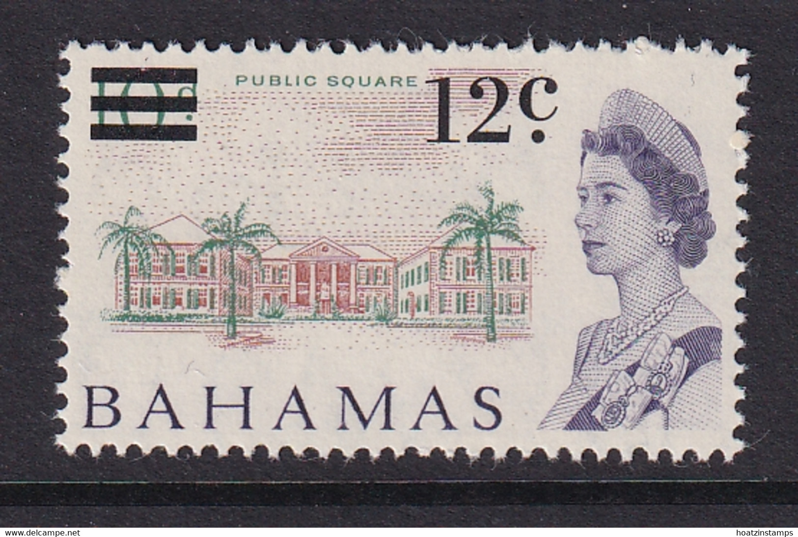 Bahamas: 1966   QE II - Decimal Currency - Surcharge   SG281    12c On 10d    MNH - 1963-1973 Ministerial Government