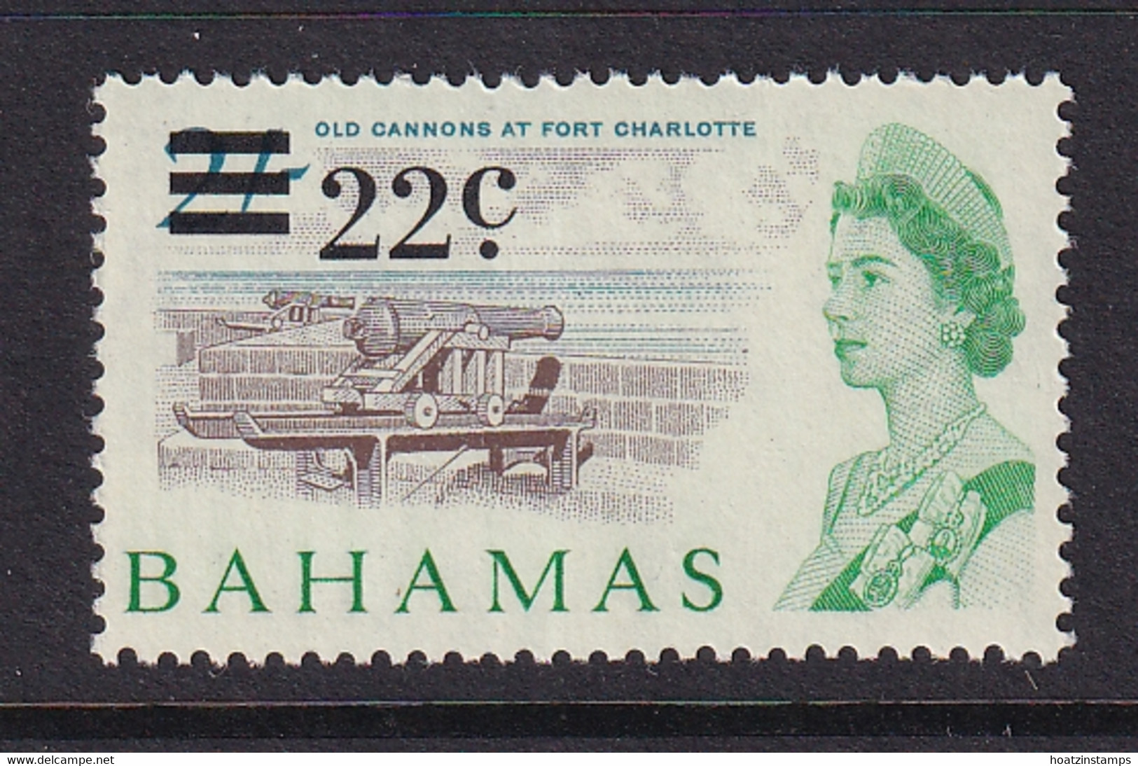 Bahamas: 1966   QE II - Decimal Currency - Surcharge   SG283    22c On 2/-    MNH - 1963-1973 Autonomie Interne