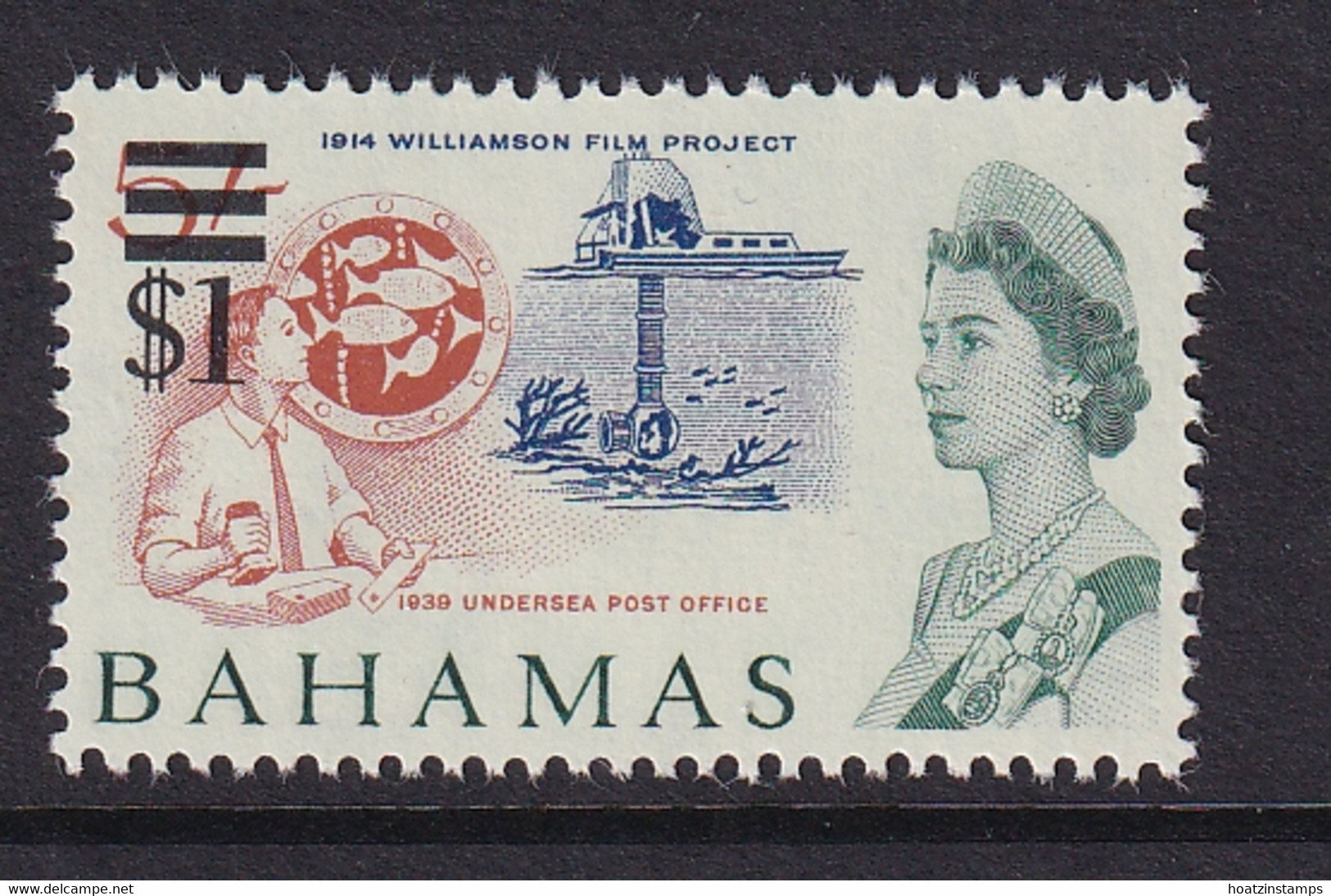 Bahamas: 1966   QE II - Decimal Currency - Surcharge   SG285    $1 On 5/-    MNH - 1963-1973 Autonomie Interne