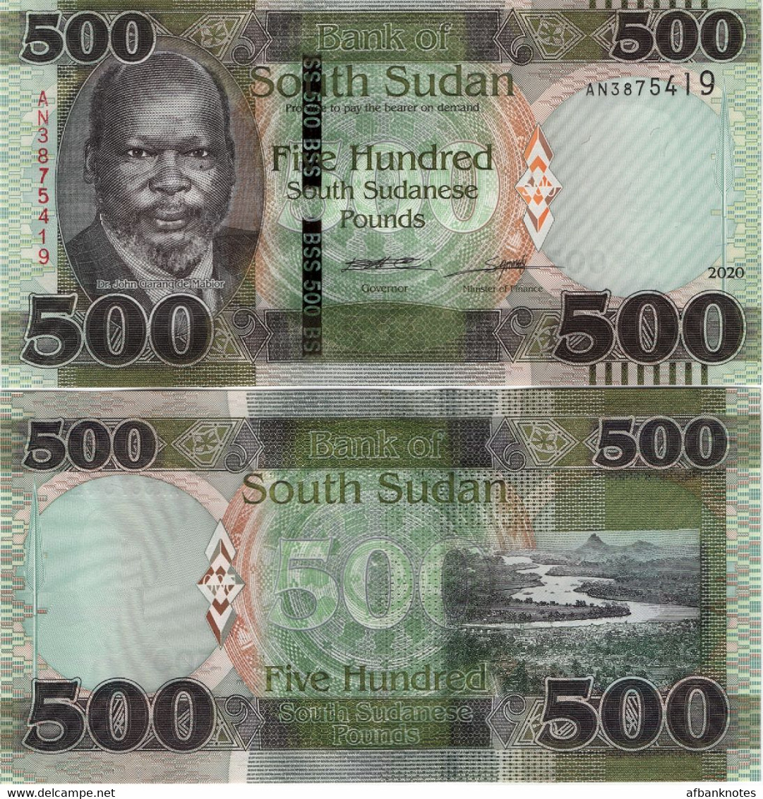 SOUTH SUDAN     500 South Sudanese Pounds    P-W16       2020    UNC  [ Sud - Sur ] - Südsudan