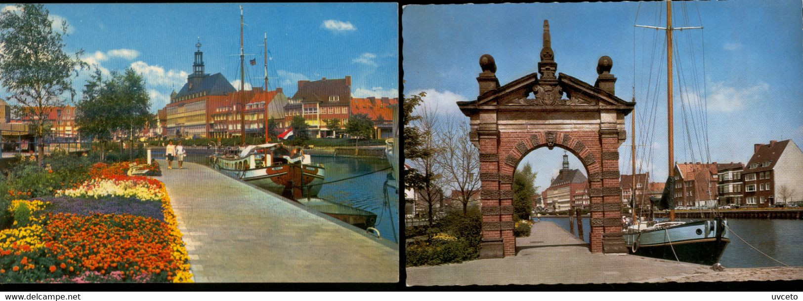 Germany, Lot Of 3 Postkarten, Emden, Hafentor, Rathaus, Westmole, Fishing Boats C14d - Emden