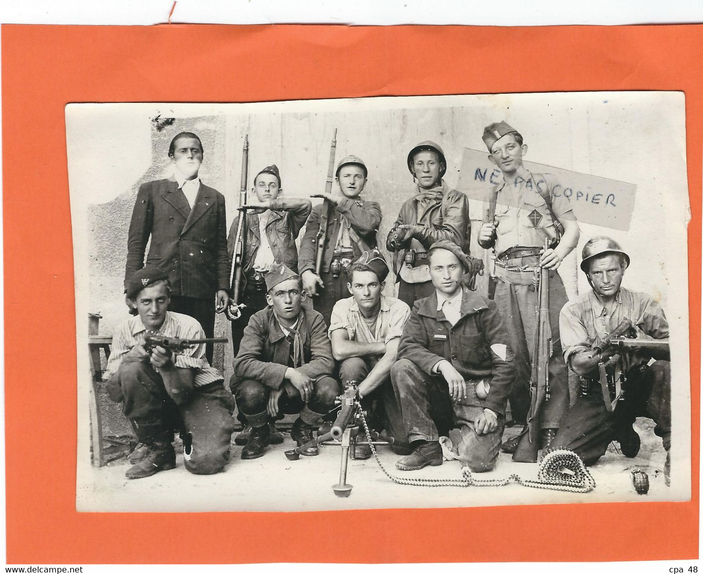 LOZERE : Bonnecombe, RARE Photo Du Maquis De Bonnecombe (1943-44?), Groupe De Résistants, Photographie D'Epoque... - Other & Unclassified