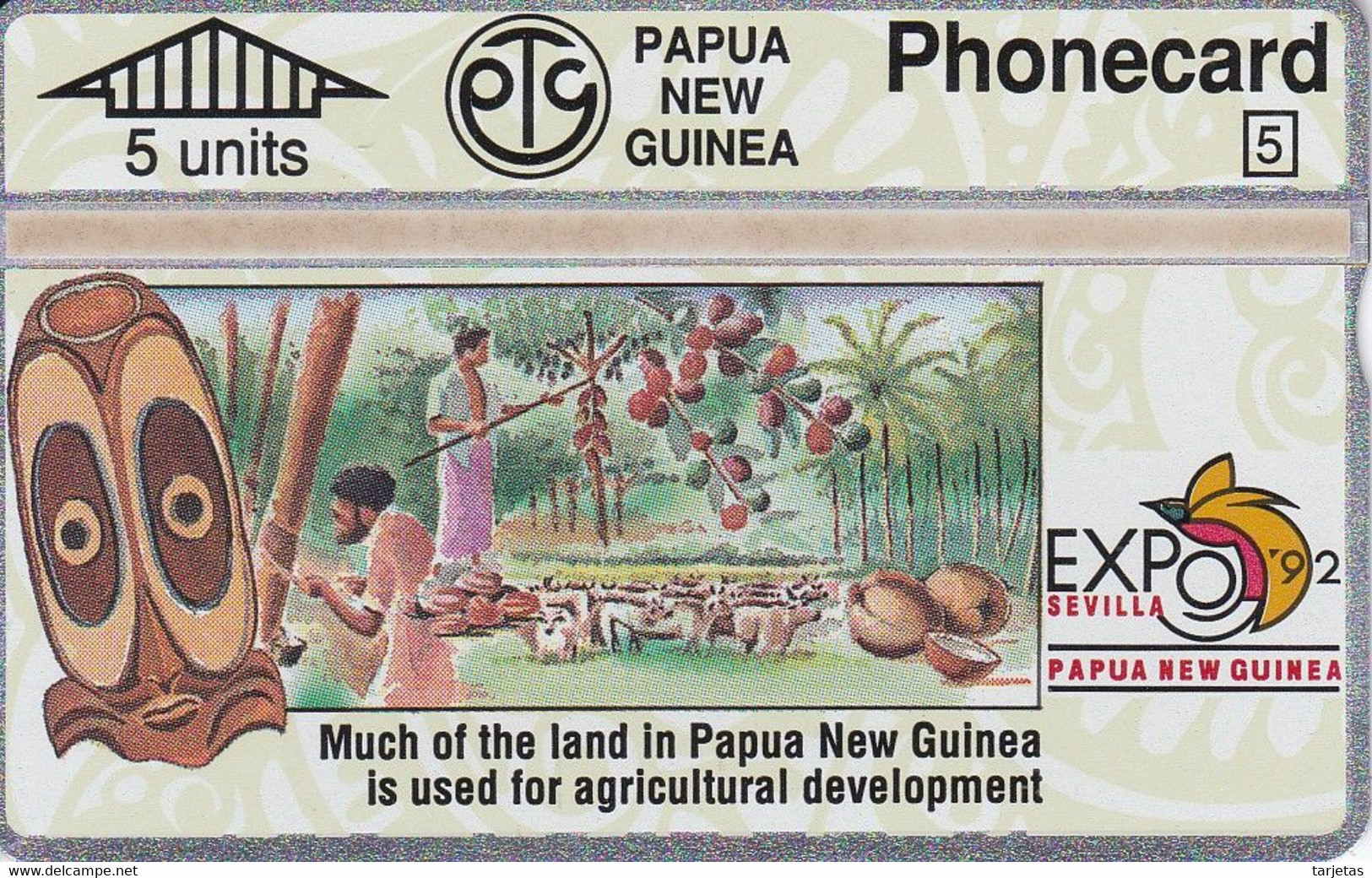 TARJETA DE PAPUA Y NUEVA GUINEA EXPO 92 SEVILLA (203A) (NUEVA-MINT) - Papua Nueva Guinea