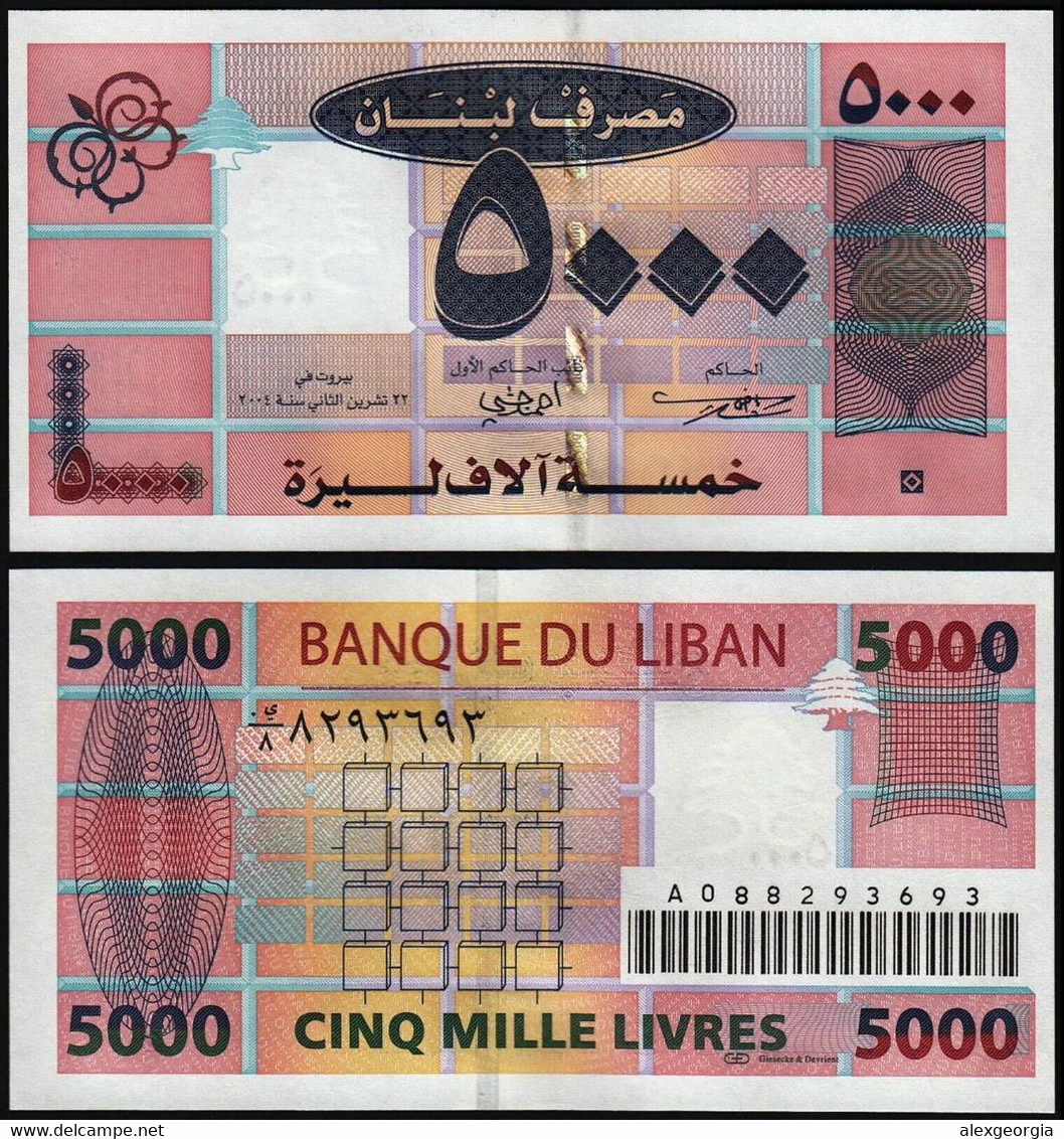 Lebanon  5000 Livres 2004 UNC - Liban