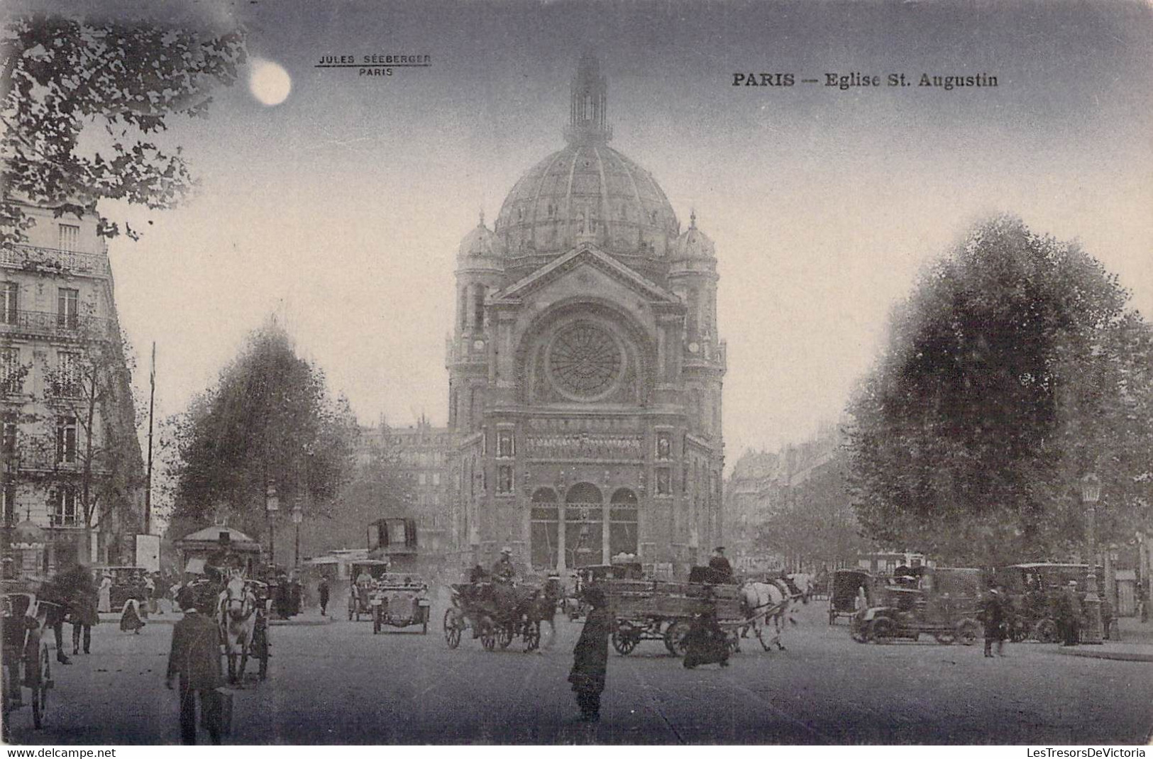 CPA - 75 - PARIS - EGLISE Saint AUGUSTIN - Voitures - Animée - Churches