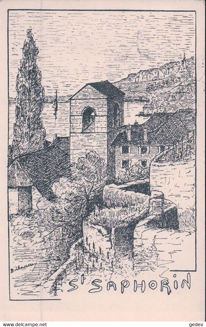 St Saphorin Lavaux VD, Dessin De Chevallay Illustrateur (935) - Saint-Saphorin