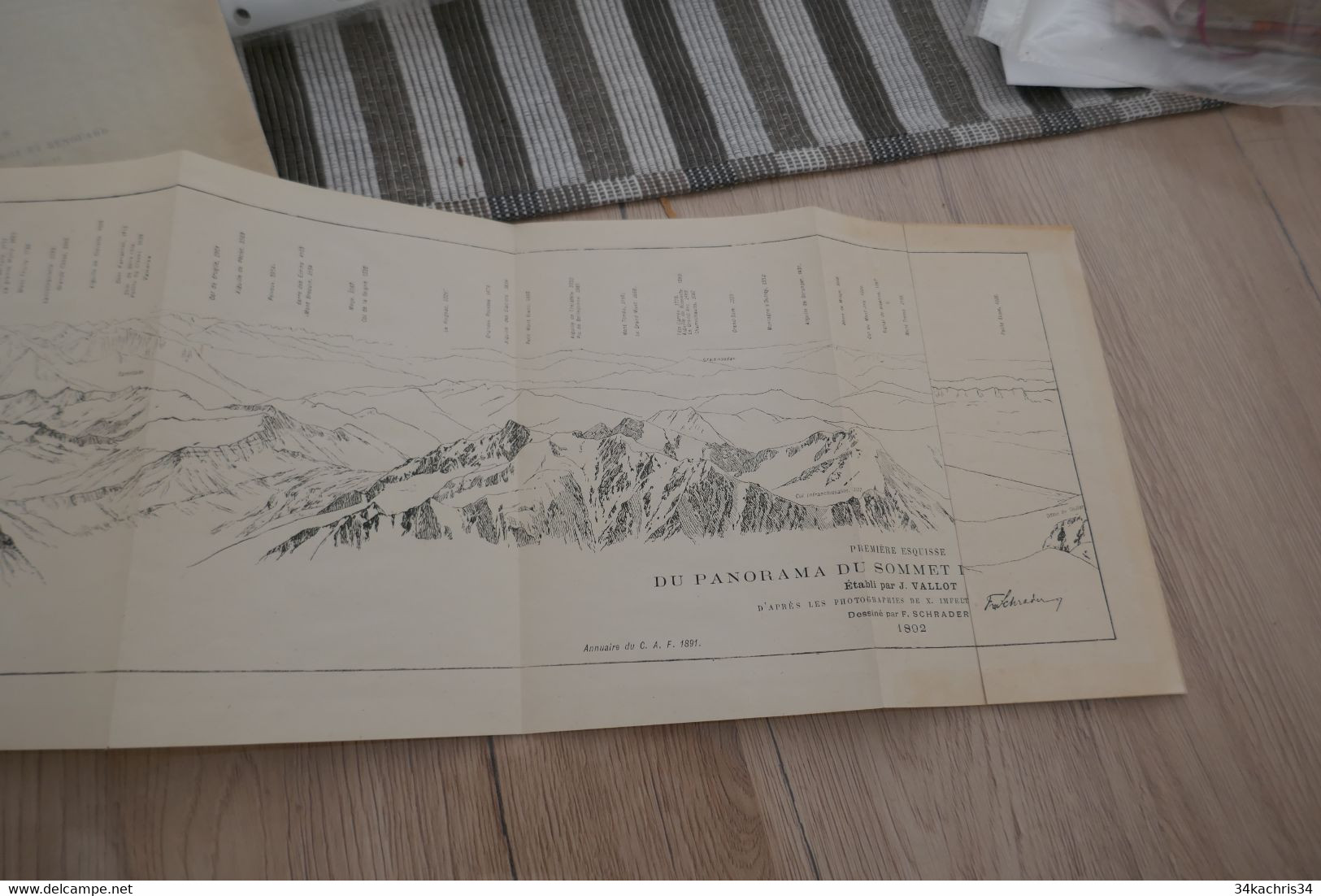 J.Vallot Première Esquisse Du Panorama Du Mont Blanc 1894 Dessins De Schrader Rarissime Dépliant - Rhône-Alpes