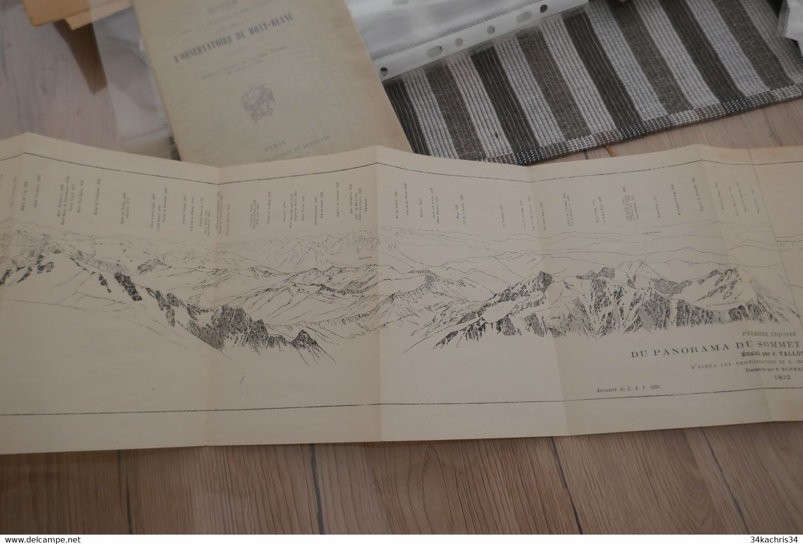 J.Vallot Première Esquisse Du Panorama Du Mont Blanc 1894 Dessins De Schrader Rarissime Dépliant - Rhône-Alpes