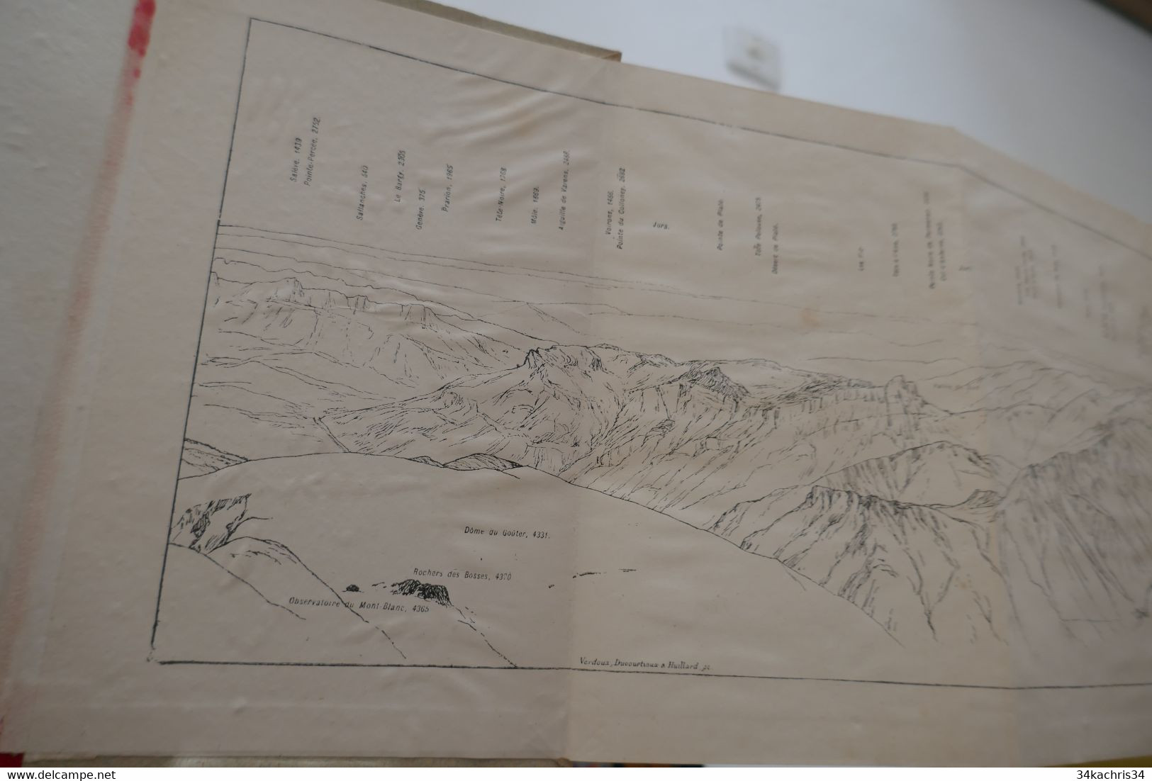 J.Vallot Première esquisse du panorama du Mont Blanc 1894 dessins de Schrader rarissime dépliant