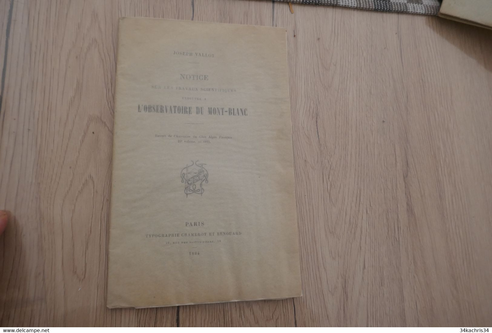 J.Vallot Notice Sur Les Travaux Scientifiques Exécutés à L'Observatoire Du  Mont Blanc 1894 16p - Rhône-Alpes