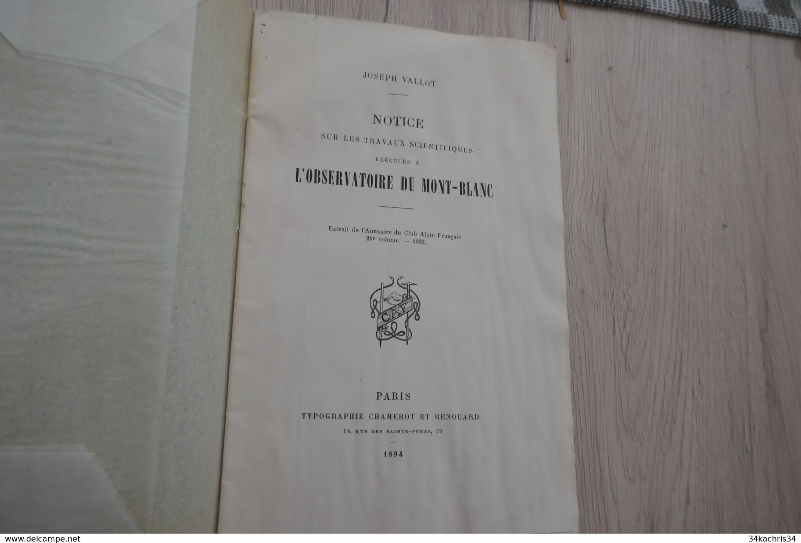 J.Vallot Notice Sur Les Travaux Scientifiques Exécutés à L'Observatoire Du  Mont Blanc 1894 16p - Rhône-Alpes