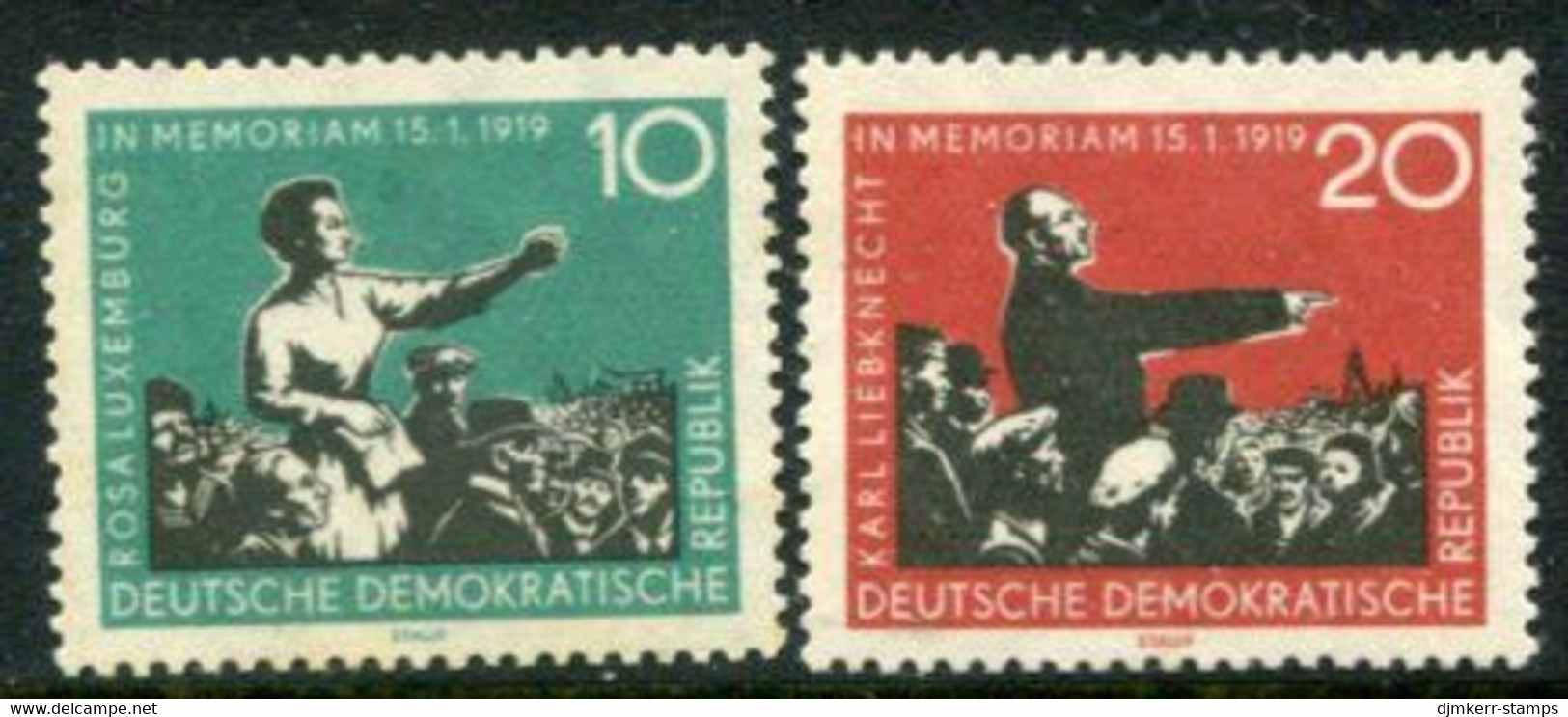 DDR / E. GERMANY 1959 Luxemberg And Liebknecht MNH / **  Michel  674-75 - Nuevos